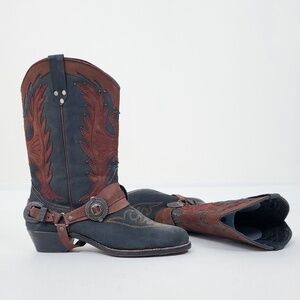 Vintage Two-Tone Cowboy Boots Size 10 Western 90s